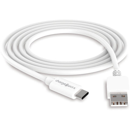 ChargeWorx Cable USB-C a USB-A para sincronización y carga 10 pies 480 Mb/s blanco