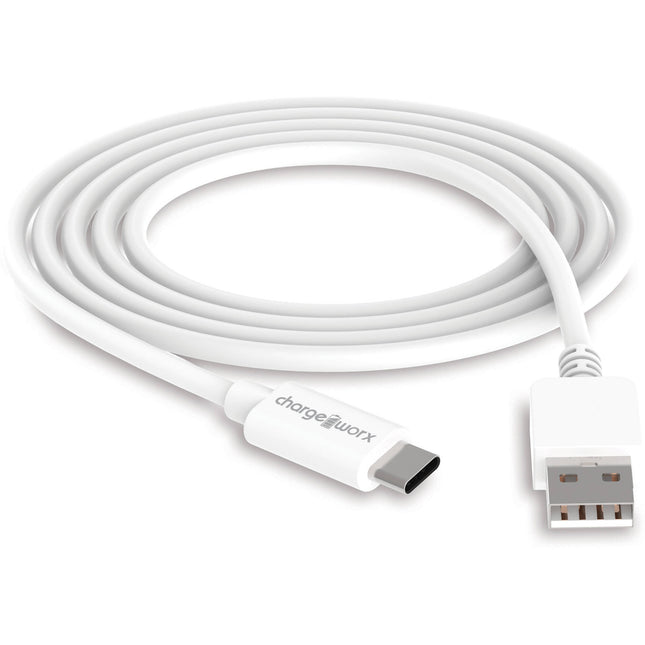 ChargeWorx Cable USB-C a USB-A para sincronización y carga 10 pies 480 Mb/s blanco