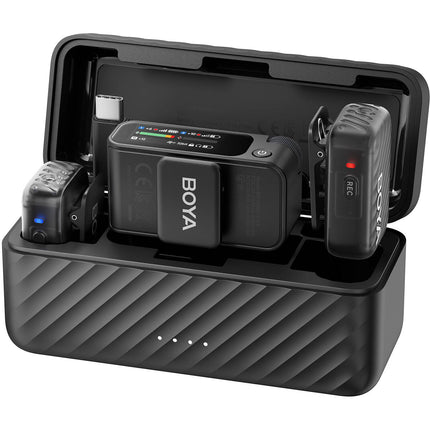 BOYA BOYAMIC 2 Sistema de Micrófono Inalámbrico para 2 Personas con Memoria 8GB y Transmisión de 984m