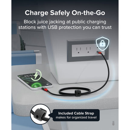 Plugable Cable de Carga USB-C 240W 3.3' con Bloqueo de Datos y Correa