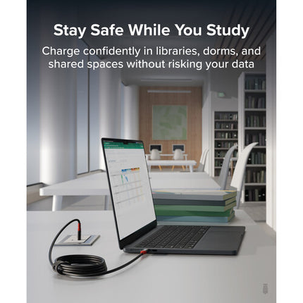 Plugable Cable USB-C 240W 6.6' con Bloqueo de Datos y Correa