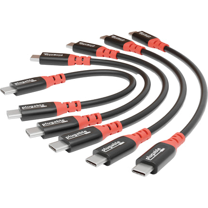Plugable Cable de Carga USB-C 240W 15cm con Bloqueo de Datos 5 Pack