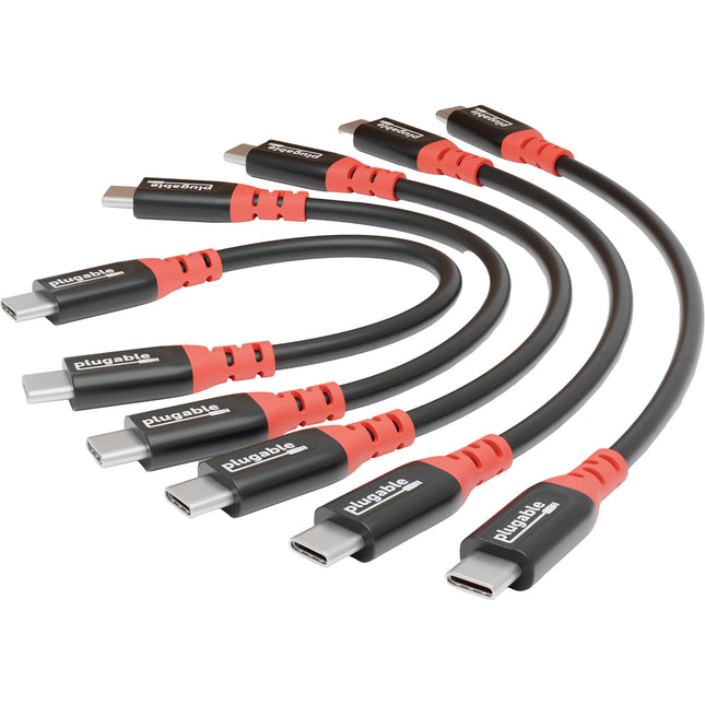 Plugable Cable de Carga USB-C 240W 15cm con Bloqueo de Datos 5 Pack