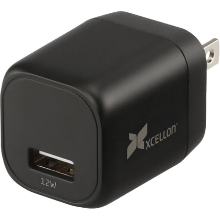 Xcellon Cargador de Pared USB-A 12W Compacto con Enchufe Plegable Negro