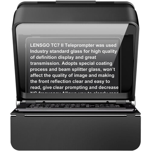 LENSGO TC7II Kit portátil de teleprompter para Smartphones y cámaras con vidrio 70/30 y control remoto