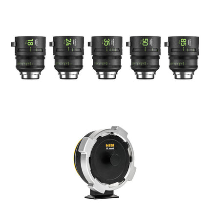 NiSi AUREUS PRIME T1.4 Kit de 5 lentes Full Frame 18 85mm con adaptador PL-L-Mount
