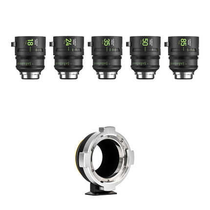 NiSi AUREUS PRIME T1.4 Kit de 5 lentes Full Frame 18 24 35 50 y 85mm con adaptador PL a Z-Mount