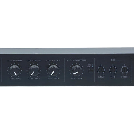 Astatic MX12S Mesa de Mezclas Rack 12 Canales 1 RU 6 Entradas XLR