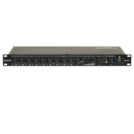 Astatic MX12S Mesa de Mezclas Rack 12 Canales 1 RU 6 Entradas XLR