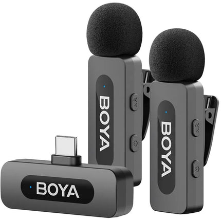 BOYA BY-V20 2.0 Micrófono Inalámbrico Ultra Compacto para 2 Personas con USB-C 9 Horas de Batería 100 m Alcance