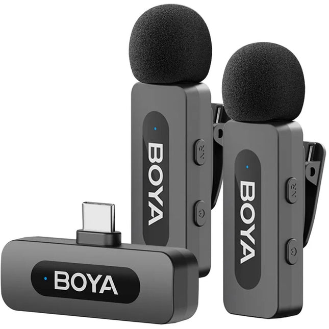 BOYA BY-V20 2.0 Micrófono Inalámbrico Ultra Compacto para 2 Personas con USB-C 9 Horas de Batería 100 m Alcance