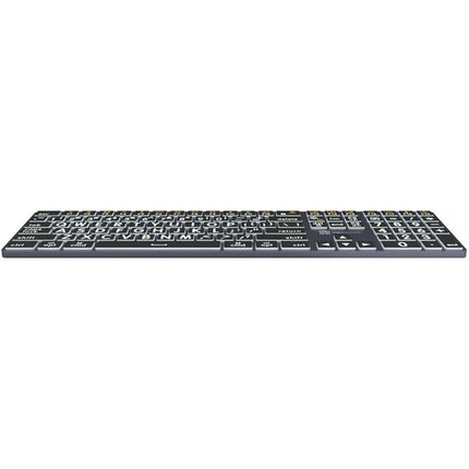 Logickeyboard TITAN Teclado Inalámbrico Gran Impresión Blanco sobre Negro Bluetooth USB-C Mac