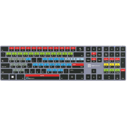 Logickeyboard Vimeo Livestream TITAN Teclado Inalámbrico Retroiluminado 108 Teclas Bluetooth 30'