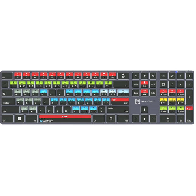 Logickeyboard Vimeo Livestream TITAN Teclado Inalámbrico Retroiluminado 108 Teclas Bluetooth 30'