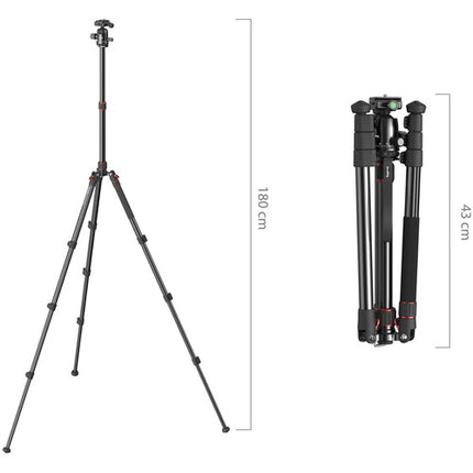 SmallRig Tripode de Aluminio Portátil para Foto con Cabezal esférico 71" y Capacidad 11 lb