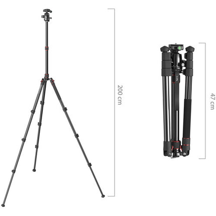 SmallRig 5630 Trípode Profesional de Aluminio con Cabeza Esférica 20 kg 200 cm Kit Completo