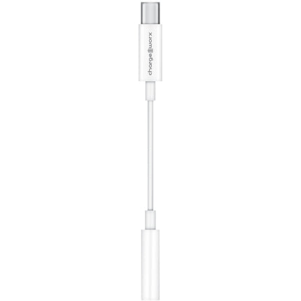 Adaptador ChargeWorx USB-C a Jack 3.5mm Blanco con Conector 3 Pulgadas