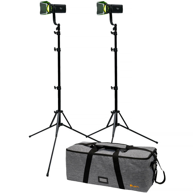 ikan Stryder RGBW Luz Fresnel LED Kit 2 Luces 2800-6500K 2460 Lux 15-45° con Trípodes y Bolsa