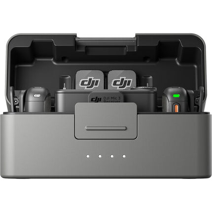 DJI Mic 3 sistema inalámbrico compacto para 2 personas micrófonos clip-on y receptor AMOLED