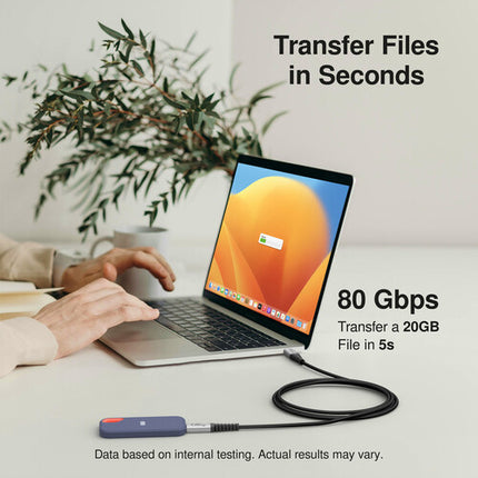 EZQuest DuraGuard Cable USB4 V2 3.9 Pies 80 Gb/s 240W USB-C