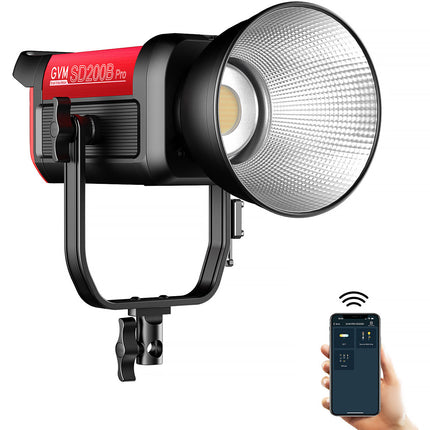 GVM Pro SD200B Monoluz LED Bicolor 200W 45400 Lux 2700-6800K con Reflector y Bolsa
