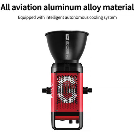 GVM Pro SD200B Monoluz LED Bicolor 200W 45400 Lux 2700-6800K con Reflector y Bolsa