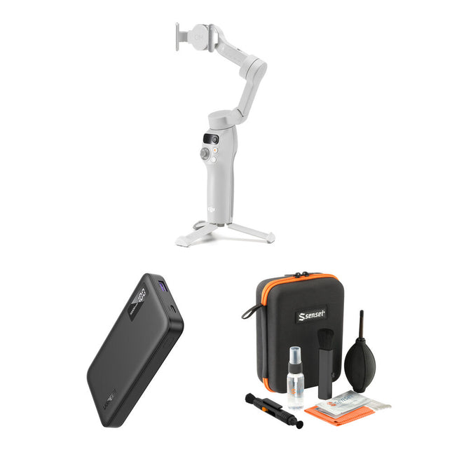 DJI Osmo Mobile 7 Estabilizador para Smartphone con Power Bank 10000mAh y Kit de Limpieza de Ópticas