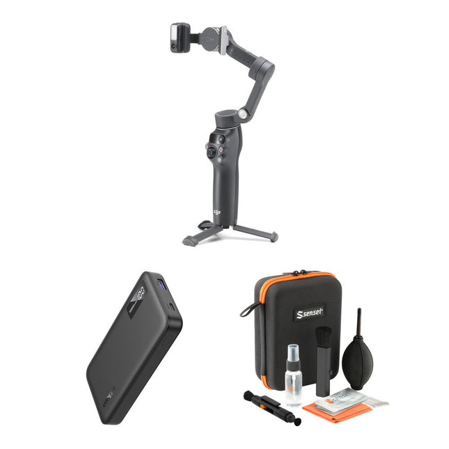 DJI Osmo Mobile 7P Gimbal para Smartphone con Power Bank 10000mAh y Kit de Limpieza