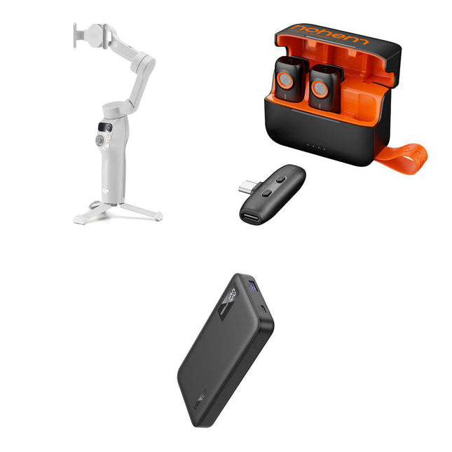 DJI Osmo Mobile 7 Kit Creación de Contenido Estabilizador 10000 mAh Micrófono inalámbrico