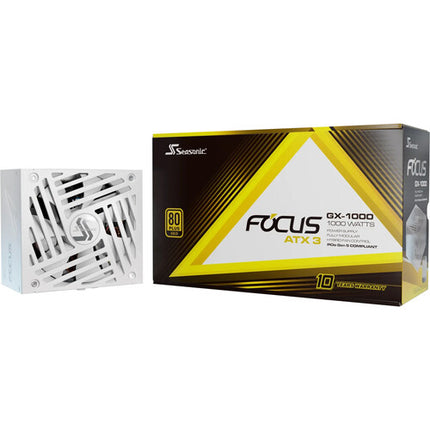 SeaSonic FOCUS GX ATX 3.1 1000W 80 PLUS Gold Fuente de Poder Modular Blanca con Ventilador de 135mm