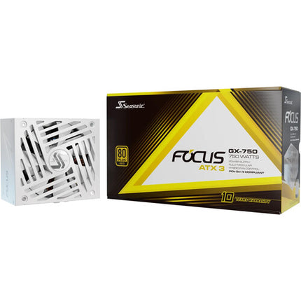 SeaSonic Electronics FOCUS GX ATX 3.1 Fuente Modular 750W 80 PLUS Gold Blanca 135mm Ventilador