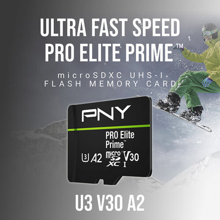 PNY 1.5TB PRO Elite Prime microSDXC Tarjeta Memoria 200MBs Velocidad Lectura Adaptador SD