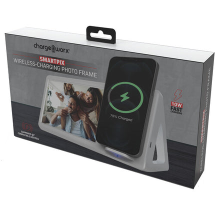 ChargeWorx Smartpix Marco de Fotos con Carga Inalámbrica 10W y Soporte para Foto 4x6 pulgadas