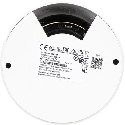 Hanwha Vision QND-C8023R Cámara Domo Interior 5MP 4mm IR Visión Nocturna