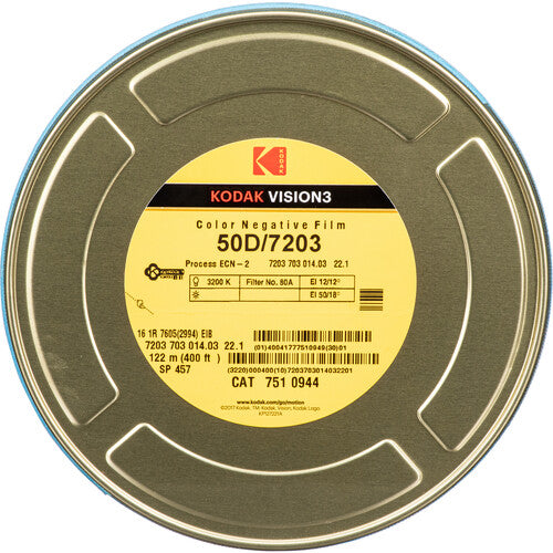Kodak VISION3 50D Película Negativa Color 16mm 400' Single Perf