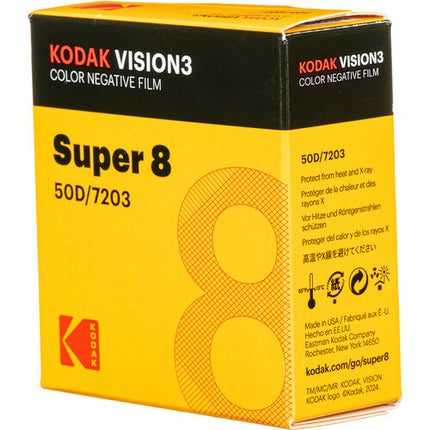 Kodak VISION3 50D Película Color Negativo Super 8 50' Roll Film