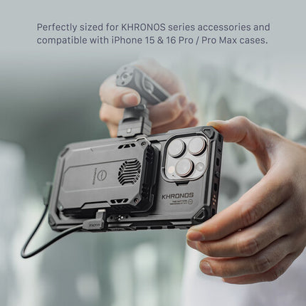 Tilta Khronos Sistema de Enfriamiento y Almacenamiento para iPhone 15 y 16 Pro con SSD M.2 y Ventilador Integrado