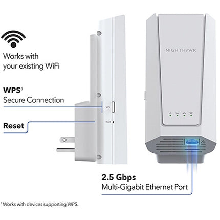 Netgear Nighthawk EXS27 BE5000 Extensor Wi-Fi 7 Dual Banda 5000 Mb/s 1500 m²