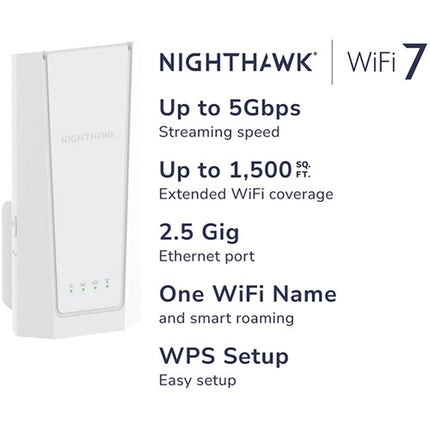 Netgear Nighthawk EXS27 BE5000 Extensor Wi-Fi 7 Dual Banda 5000 Mb/s 1500 m²