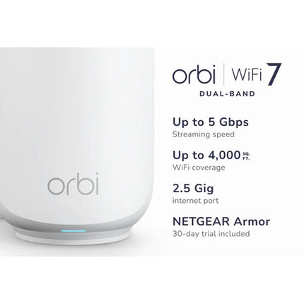 Netgear Orbi 370 BE50001 Sistema Wi-Fi Mesh Dual-Banda Wi-Fi 7 5 Gb/s 4000 pies²