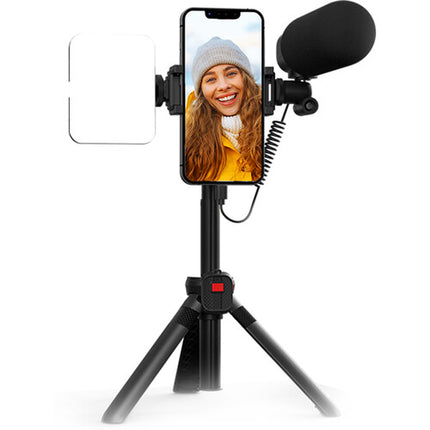 NearStream VK30 Kit de Video para Smartphone con Micrófono Shotgun Luz LED y Trípode Ajustable