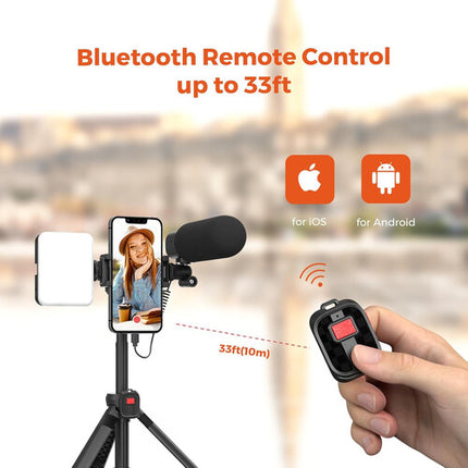 NearStream VK30 Kit de Video para Smartphone con Micrófono Shotgun Luz LED y Trípode Ajustable
