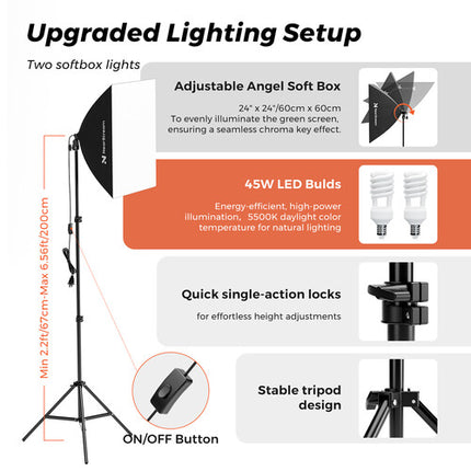 NearStream Duo Kit para Podcast con 2 Cámaras 4K Micrófonos Condensador y Pantalla Verde