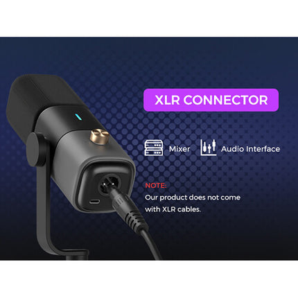 NearStream AM15X Micrófono Dinámico XLR USB con Soporte de Escritorio Ajustable