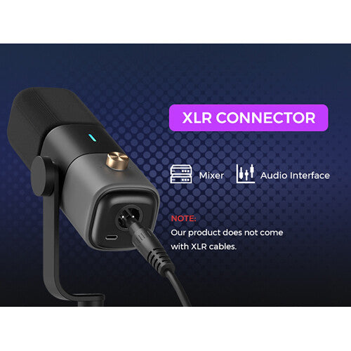 NearStream AM15X Micrófono Dinámico XLR USB con Soporte de Escritorio Ajustable