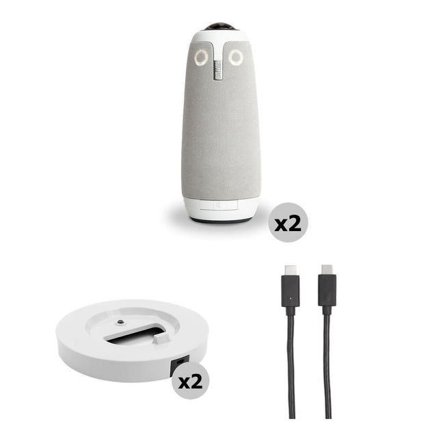 Owl Labs Meeting Owl 3 Kit Sala Grande Dos Cámaras 360° y Cable USB-C 16.4'