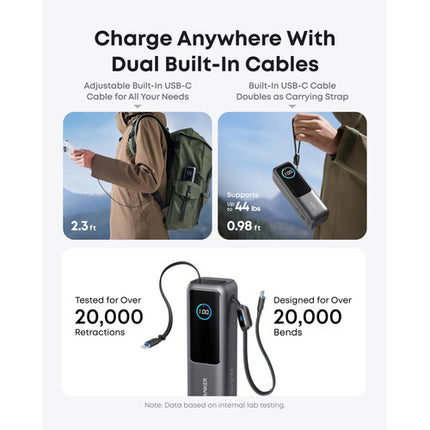 Anker A1695 Power Bank USB-C 25000mAh 165W Batería Portátil Negro