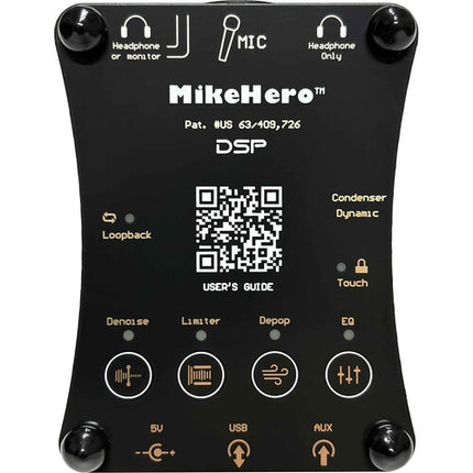 AUDIOSIGMA MikeHero DSP Interfaz de Audio Portátil para Voz con Phantom Power y Monitor Dual