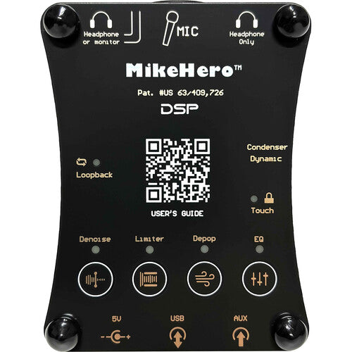 AUDIOSIGMA MikeHero DSP Interfaz de Audio Portátil para Voz con Phantom Power y Monitor Dual