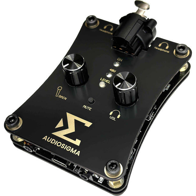AUDIOSIGMA MikeHero DSP Interfaz de Audio Portátil para Voz con Phantom Power y Monitor Dual